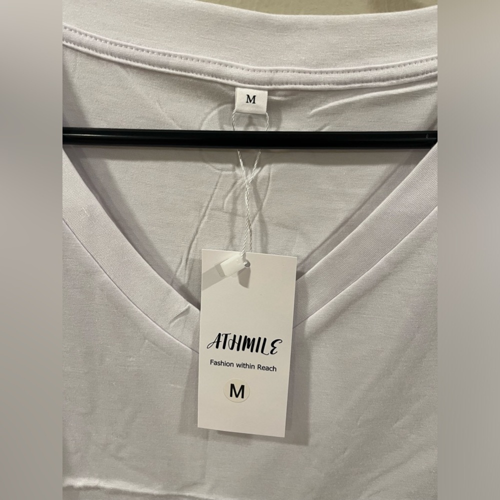 White V-Neck Shirt - Picture 4 of 6